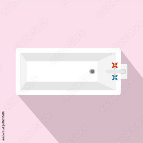 Top view of bathtube icon. Flat illustration of top view of bathtube vector icon for web design