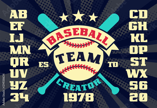 Baseball vintage team creator