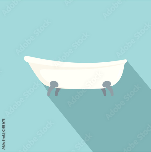 Retro bathtube icon. Flat illustration of retro bathtube vector icon for web design