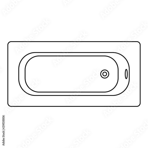 Air view bathtube icon. Outline air view bathtube vector icon for web design isolated on white background