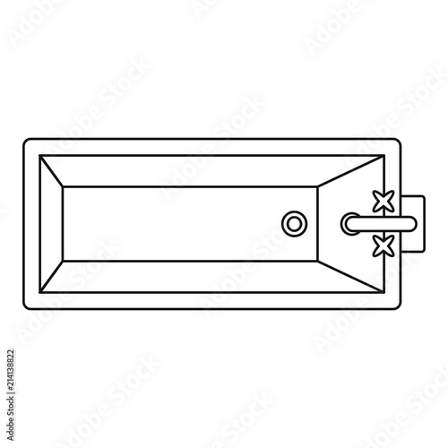 Top view bathtube icon. Outline top view bathtube vector icon for web design isolated on white background