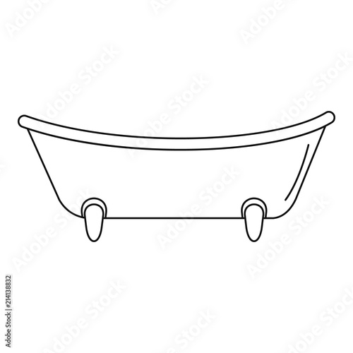 Baby bathtube icon. Outline baby bathtube vector icon for web design isolated on white background