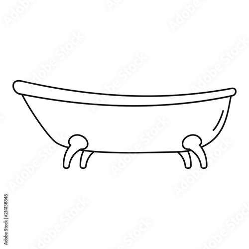 Retro bathtube icon. Outline retro bathtube vector icon for web design isolated on white background