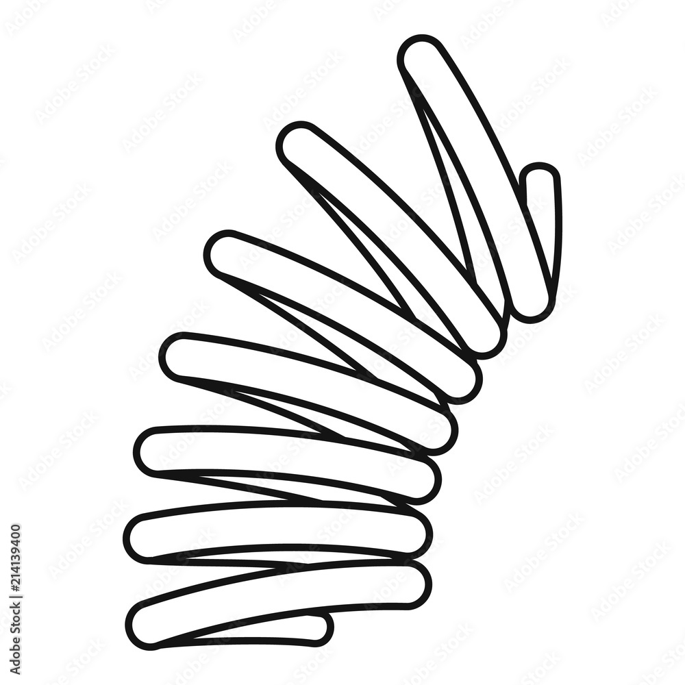 Elastic spring coil icon. Outline elastic spring coil vector icon for web design isolated on white background Elastic spring coil icon. Outline elastic spring coil vector icon for web design isolated on white background