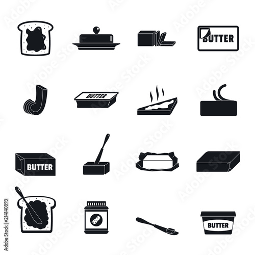 Butter curl block icons set. Simple illustration of 4 butter curl block vector icons for web