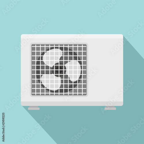 Outdoor conditioner fan icon. Flat illustration of outdoor conditioner fan vector icon for web design