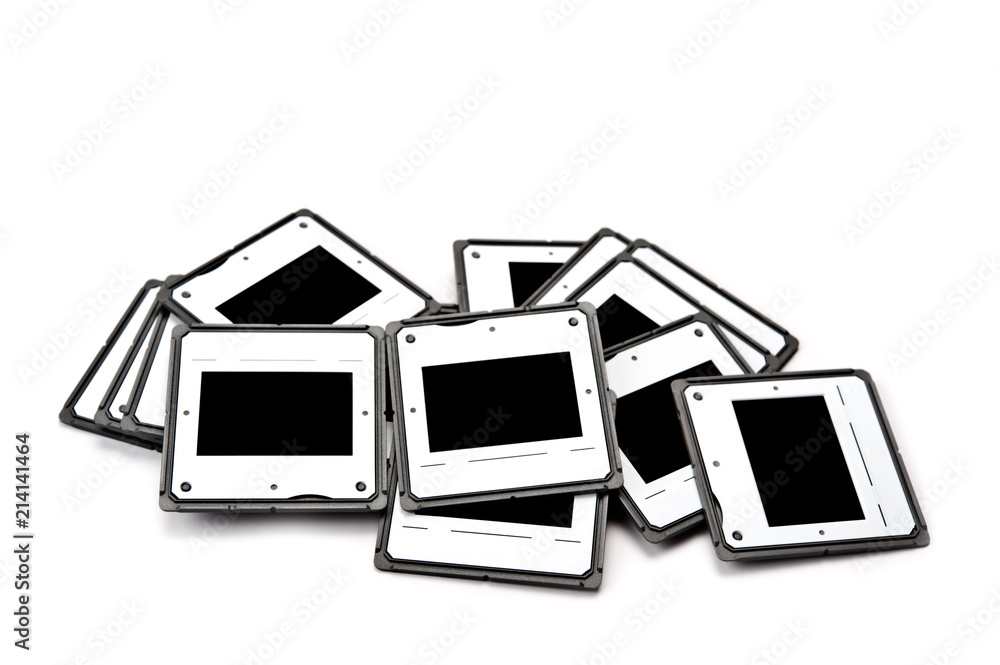 Photo slides on white background. Photo slides on white background.