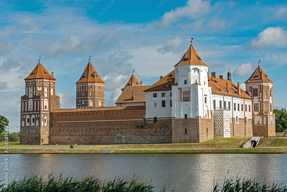 Castle and pond. Castle and pond.