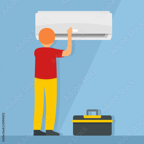 Maintance conditioner background. Flat illustration of maintance conditioner vector background for web design