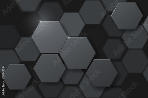 Hexagonal abstract metal background