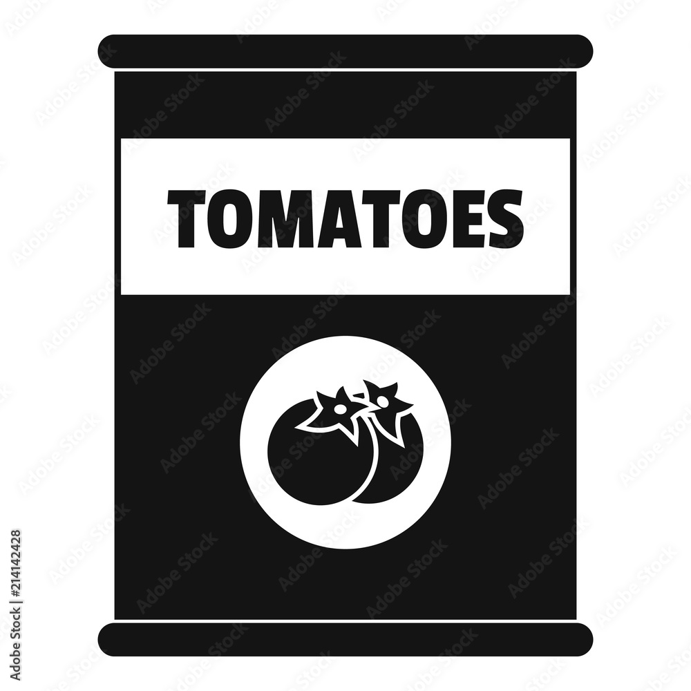Tomatoes can icon. Simple illustration of tomatoes can vector icon for web design isolated on white background Tomatoes can icon. Simple illustration of tomatoes can vector icon for web design isolated on white background