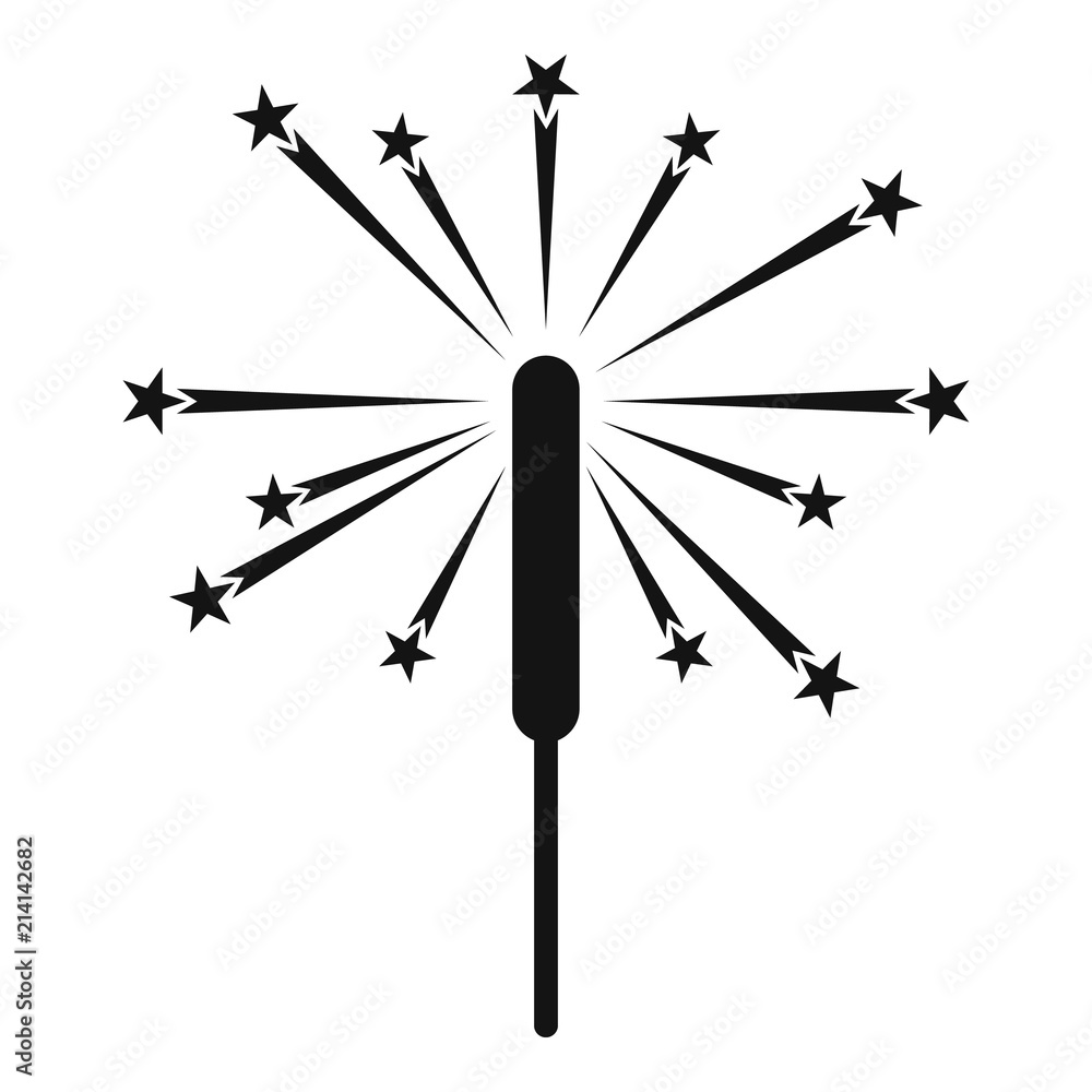 Sparkler icon. Simple illustration of sparkler vector icon for web design isolated on white background Sparkler icon. Simple illustration of sparkler vector icon for web design isolated on white background