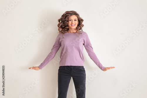 Beautiful young woman on li...