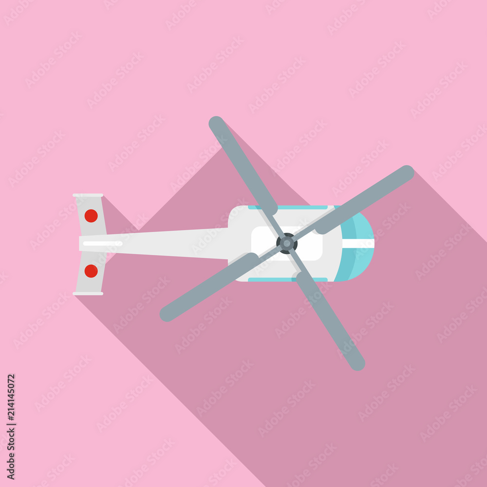 Top view helicopter icon. Flat illustration of top view helicopter vector icon for web design Top view helicopter icon. Flat illustration of top view helicopter vector icon for web design