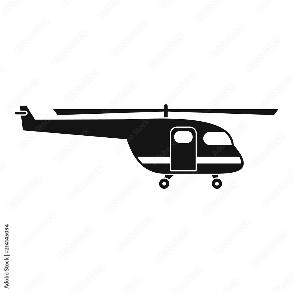 Rescue helicopter icon. Simple illustration of rescue helicopter vector icon for web design isolated on white background