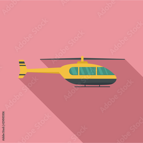 Utility helicopter icon. Flat illustration of utility helicopter vector icon for web design
