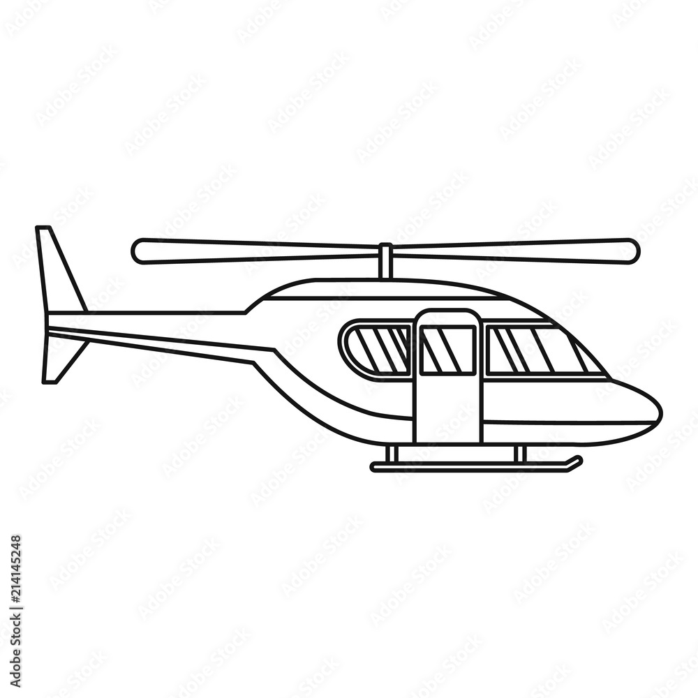 City helicopter icon. Outline city helicopter vector icon for web design isolated on white background