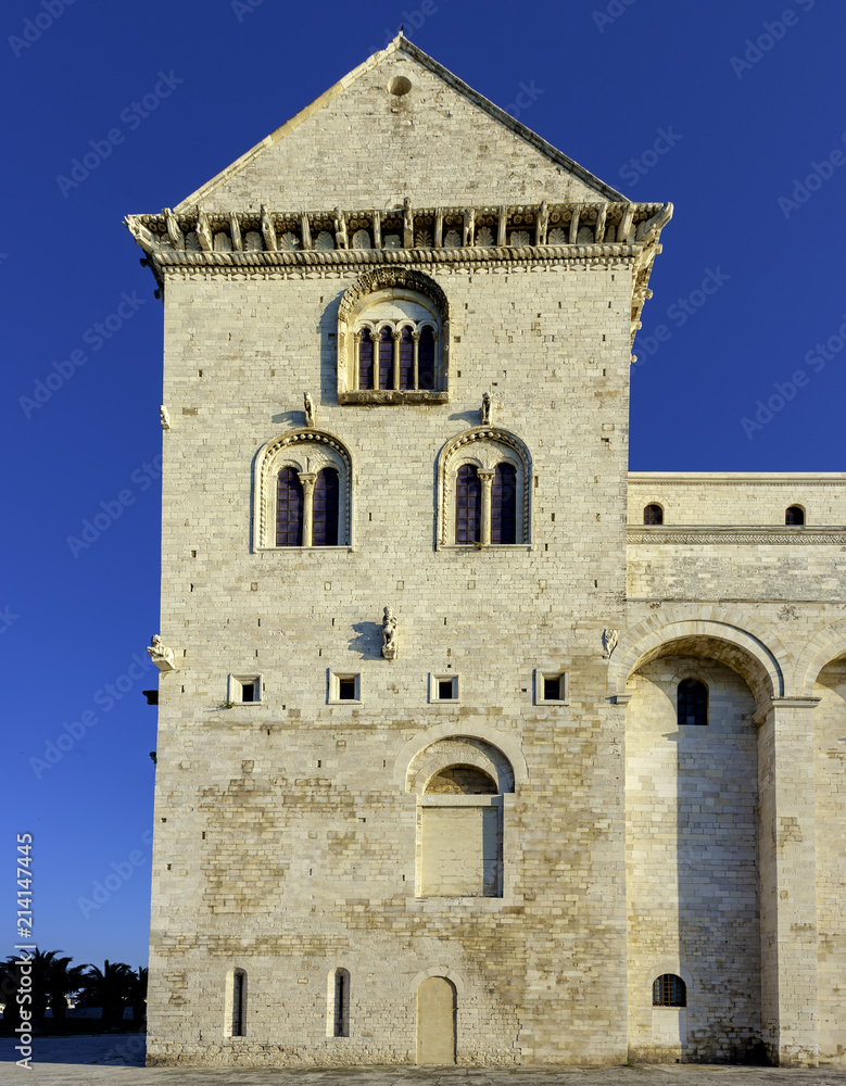 Detail of Trani Cathedral, a great example of Apulian Romanesque architecture, Apulia, Italy