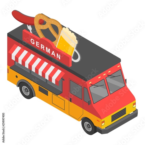 German food truck icon. Isometric of german food truck vector icon for web design isolated on white background
