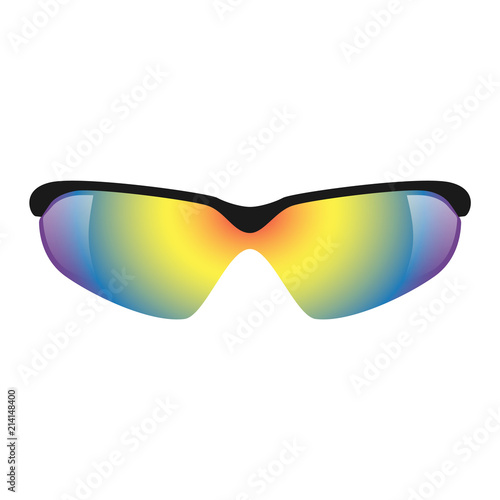 Sport glasses mockup. Realistic illustration of sport glasses vector mockup for web design isolated on white background