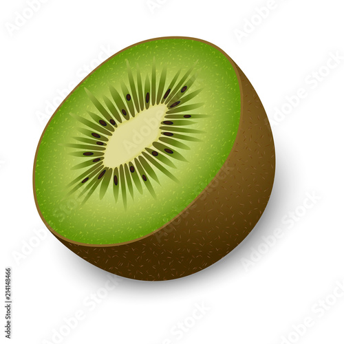 Half of kiwi mockup. Realistic illustration of half of kiwi vector mockup for web design isolated on white background