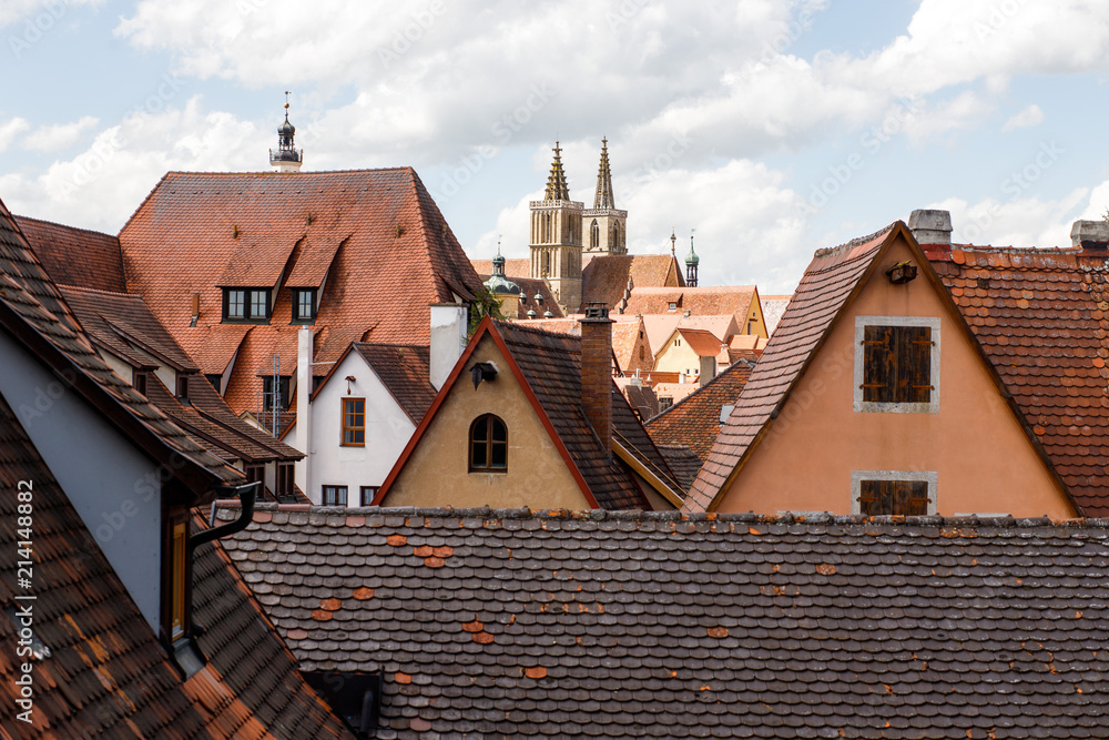 Rothenburg Ob der Tauber, view of the roofs of one of the oldest cities in Germany.