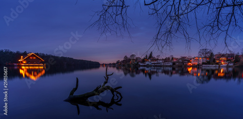 Canvas Print Winternacht am Müggelsee, Friedrichshagen