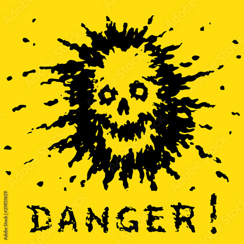 Terrible blot skull. Vector illustration.
