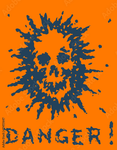 Terrible blot skull. Vector illustration.