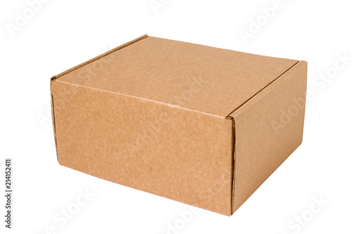 Delivery, moving, package and gifts concept. Cardboard box isolated on white. mock up © Наталия Кузина