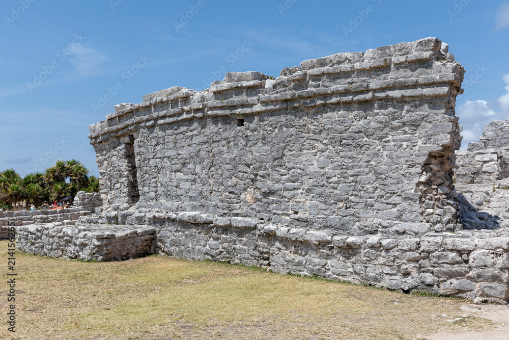 Intact Stone Wall, Tulum Maya Ruins, Mexico