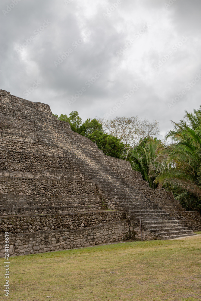 Pyramid at Chaccoben Maya Ruins, Yucatán Peninsula, Mexico 