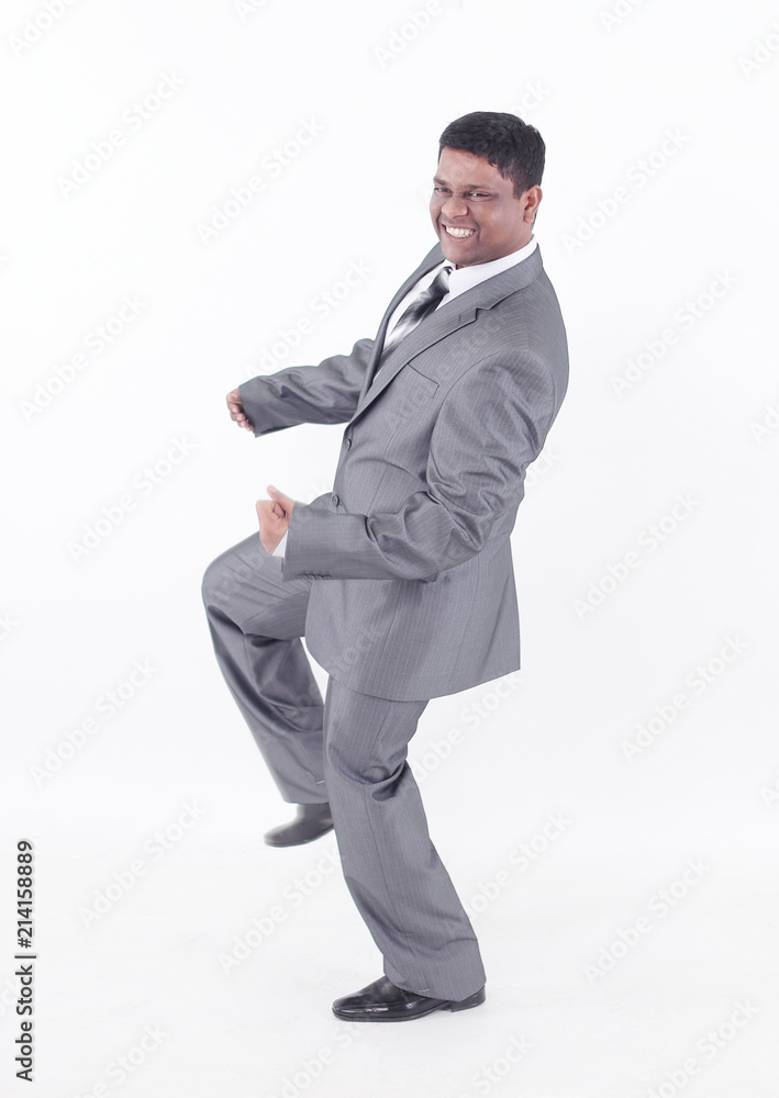 very happy businessman .isolated on a white background. very happy businessman .isolated on a white background.