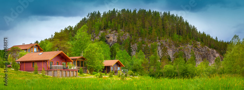 cottages in the mountains. ...