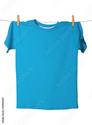 Blue T-Shirt on Clothes Line