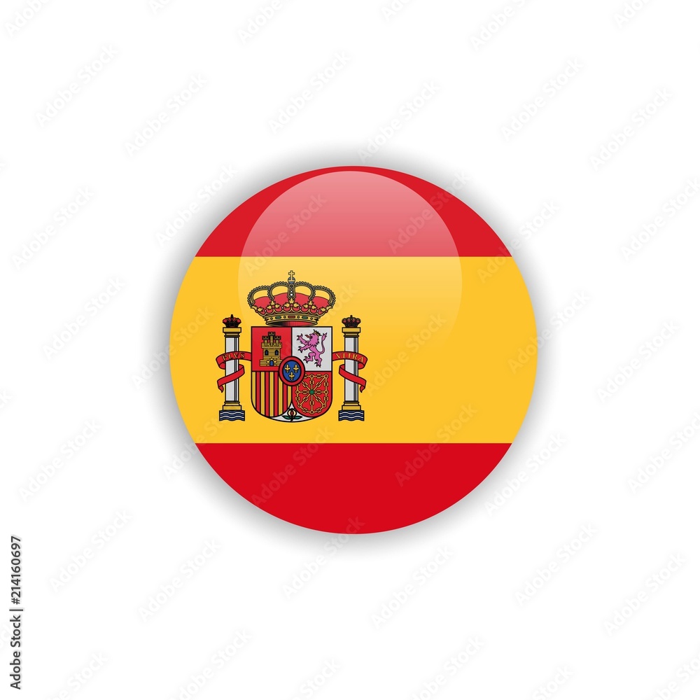 Obraz premium Button Spain Flag Vector Template Design