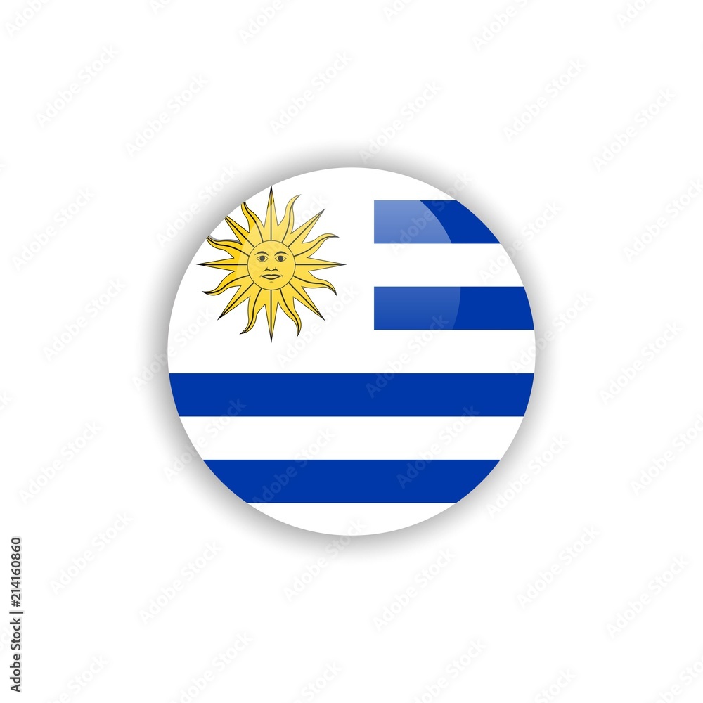 Obraz premium Button Uruguay Flag Vector Template Design