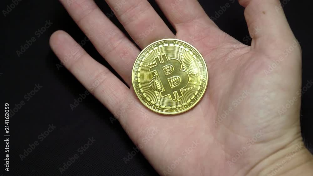 Hand Holding a Bitcoin in Fist. Cryptocurrency and Financial Success Concept Hand Holding a Bitcoin in Fist. Cryptocurrency and Financial Success Concept