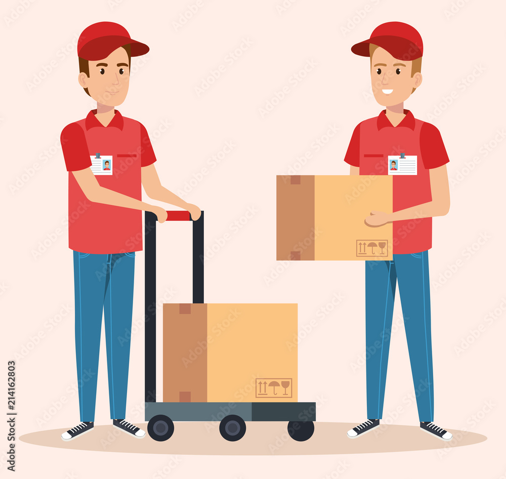 team couriers characters delivery service vector illustration design team couriers characters delivery service vector illustration design