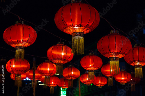 Red Chinese Paper Lanterns against