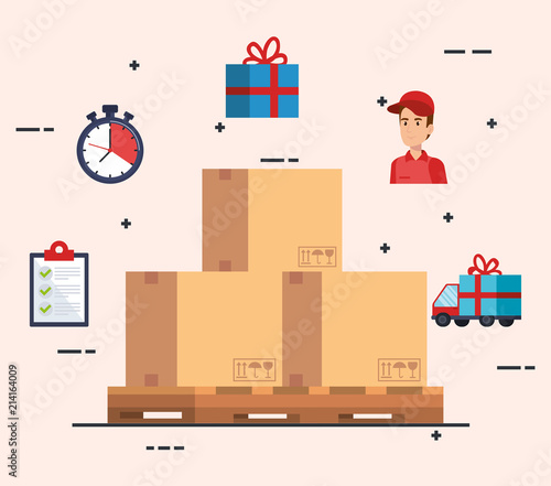 box delivery service icon vector illustration design