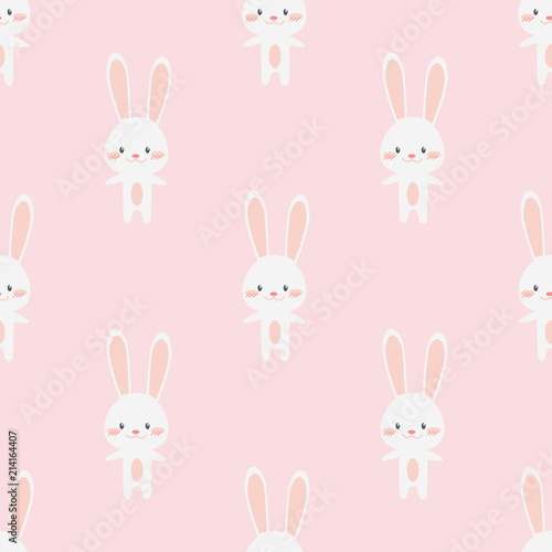 Cute adorable baby rabbit bunny cartoon seamless pattern wallpaper