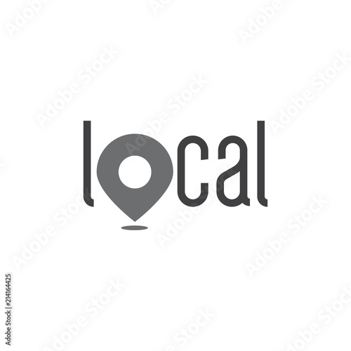 Local text logo vector template. logo text element