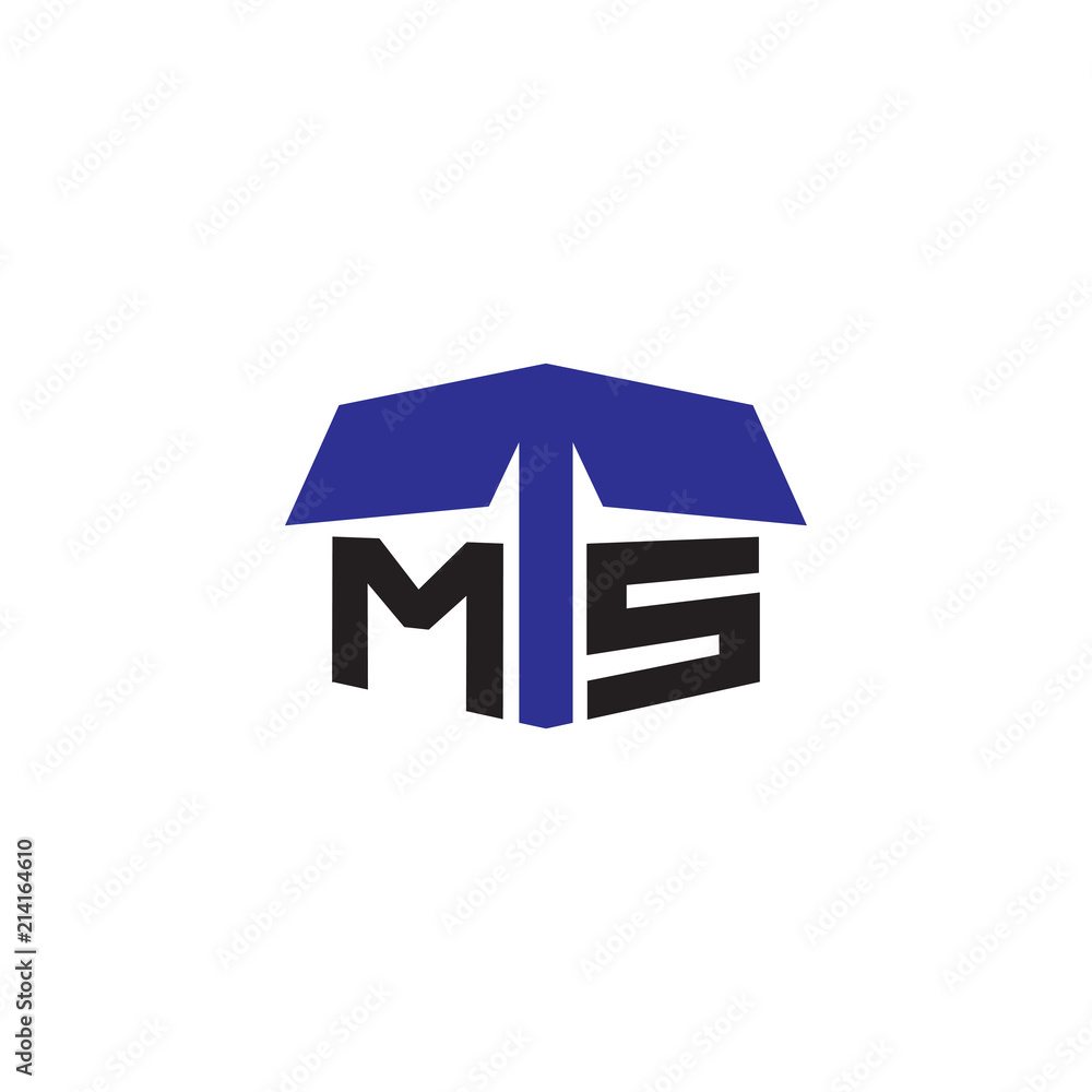 M T S Letter initial with cardboard Logo vector element. cardboard Logo Template M T S Letter initial with cardboard Logo vector element. cardboard Logo Template