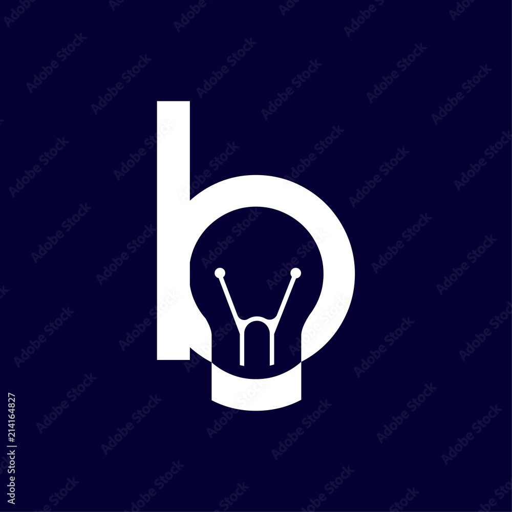 b Letter with smart bulb Logo vector element. Letter with negative space bulb Logo Template b Letter with smart bulb Logo vector element. Letter with negative space bulb Logo Template