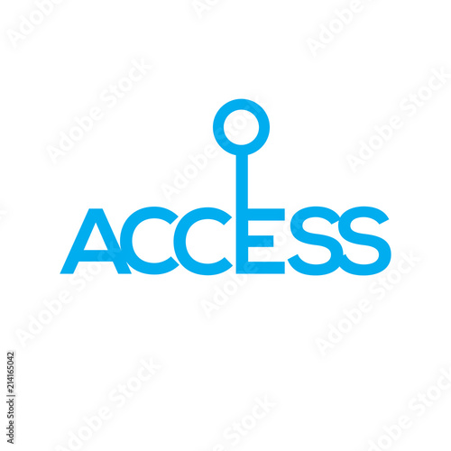 Access text logo with key vector template. Key Access logo text element