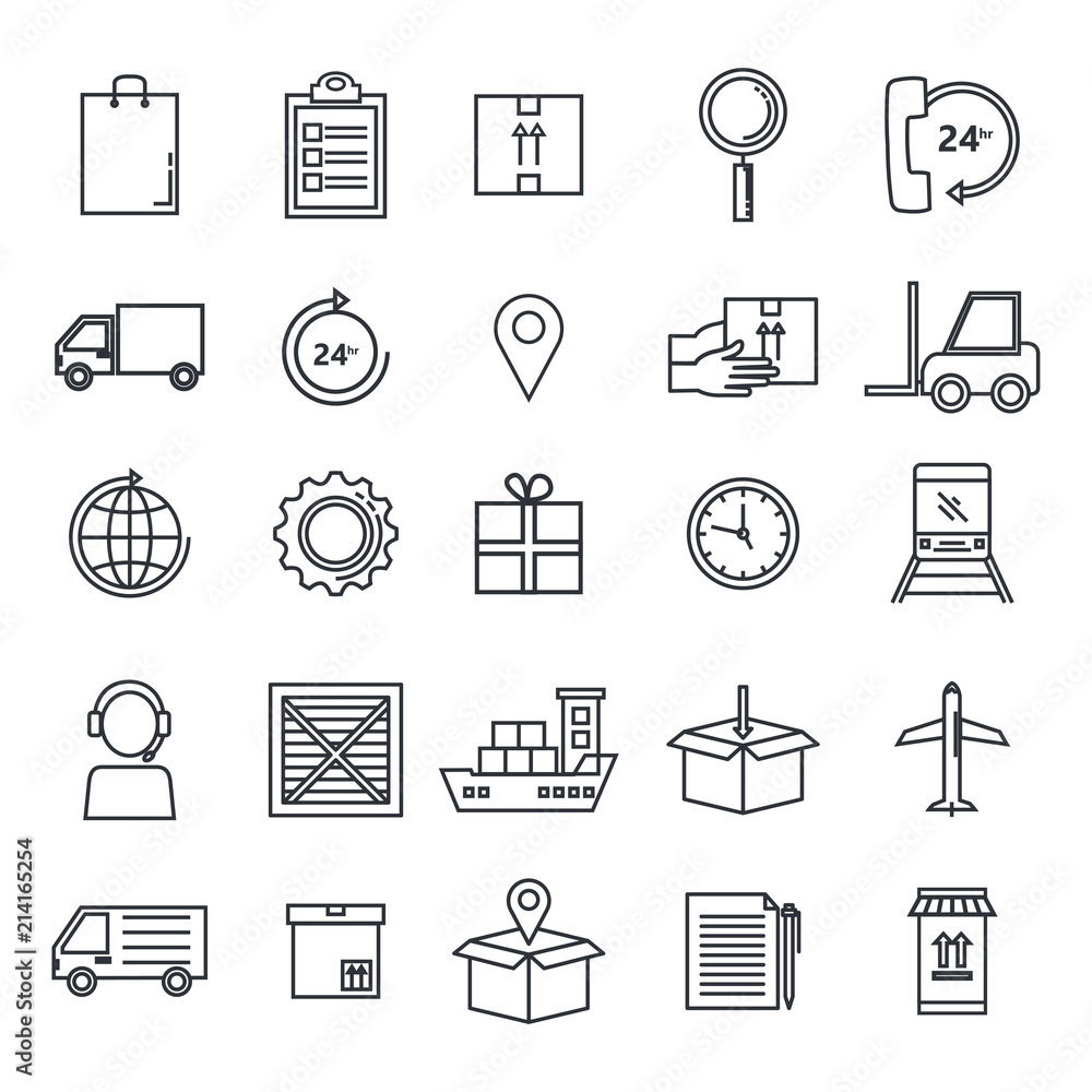 Fototapeta premium delivery service set icons vector illustration design