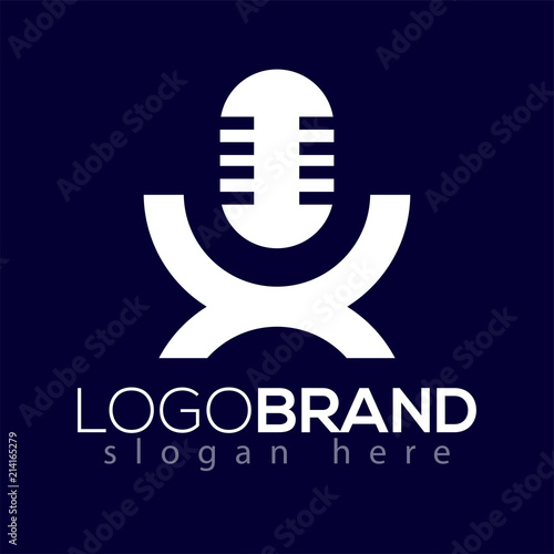 chairs and microphone logo icon vector element. microphone icon template