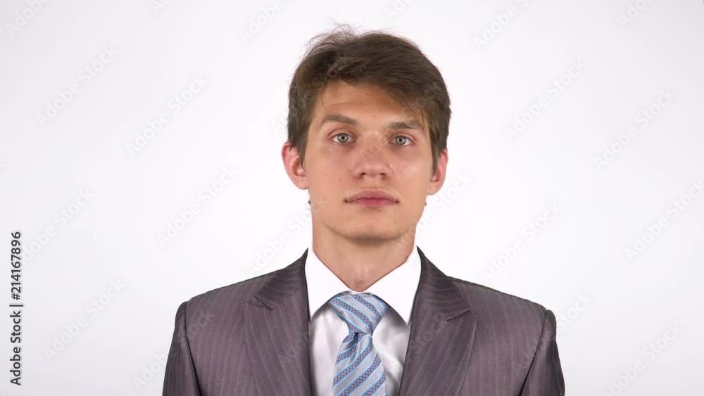 portrait of a young man on white background. portrait of a young man on white background.