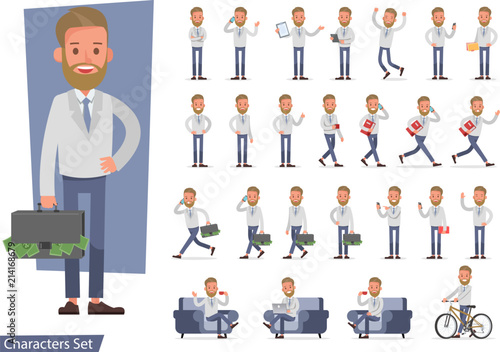 Set of Businessman character vector design. no81